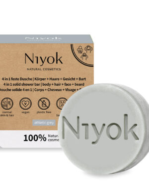 Niyok 4 in 1 Shower Bar - Body - Hair - Face - Beard - Athletic Grey