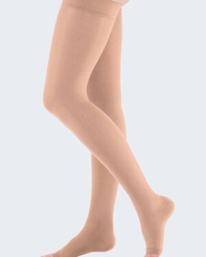 Thigh With Silicon Top Band Open Toe Medium (1 pair)